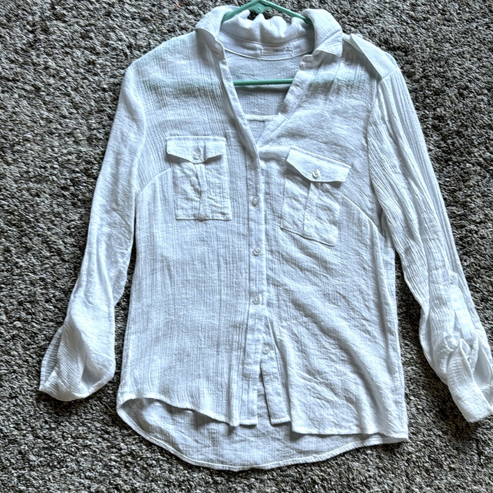TIMING business button up top, size M
